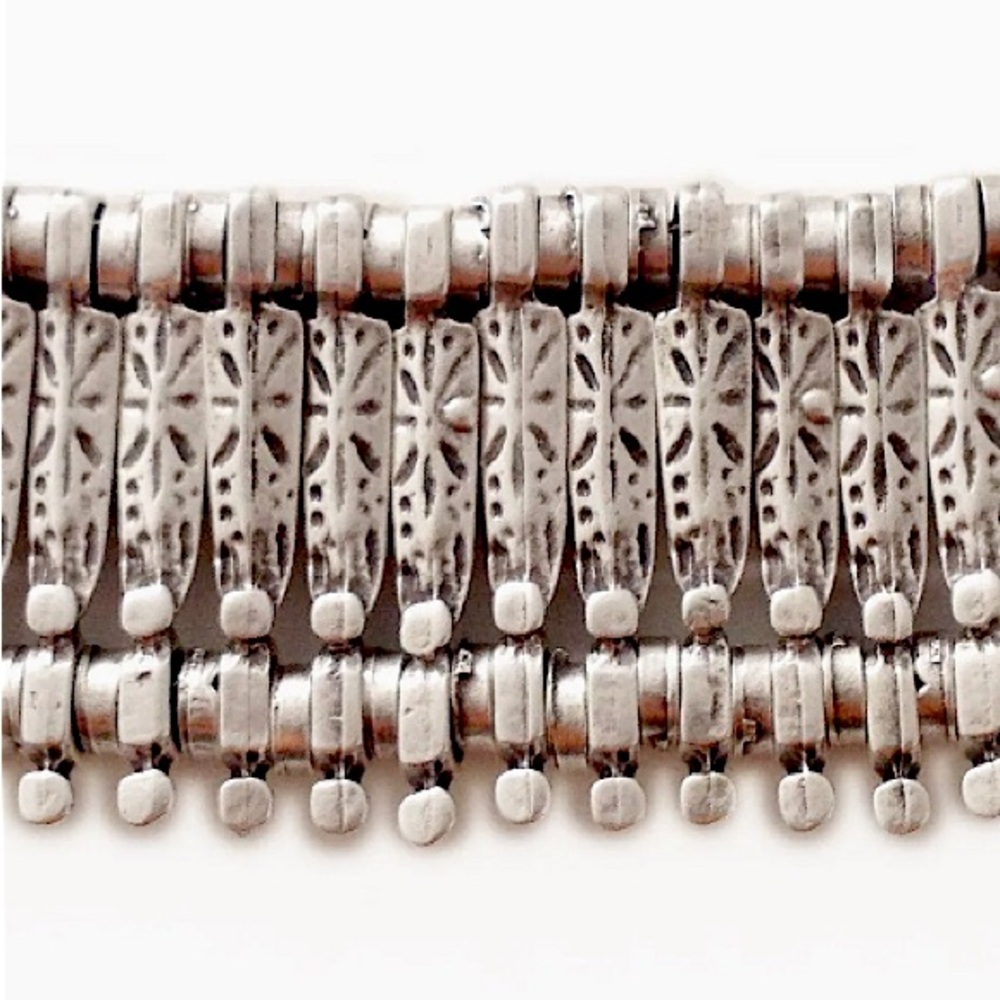 Vintage Designer Unique Boho Wide Flexible Link Bracelet